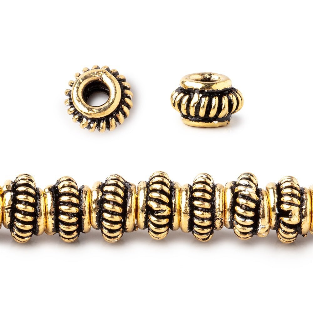 7mm Pinwheel Spacer Beads with 3mm Large Hole 8 inch Strand