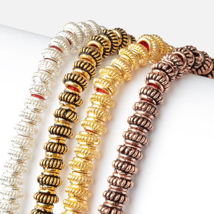 7mm Pinwheel Spacer Beads with 3mm Large Hole 8 inch Strand