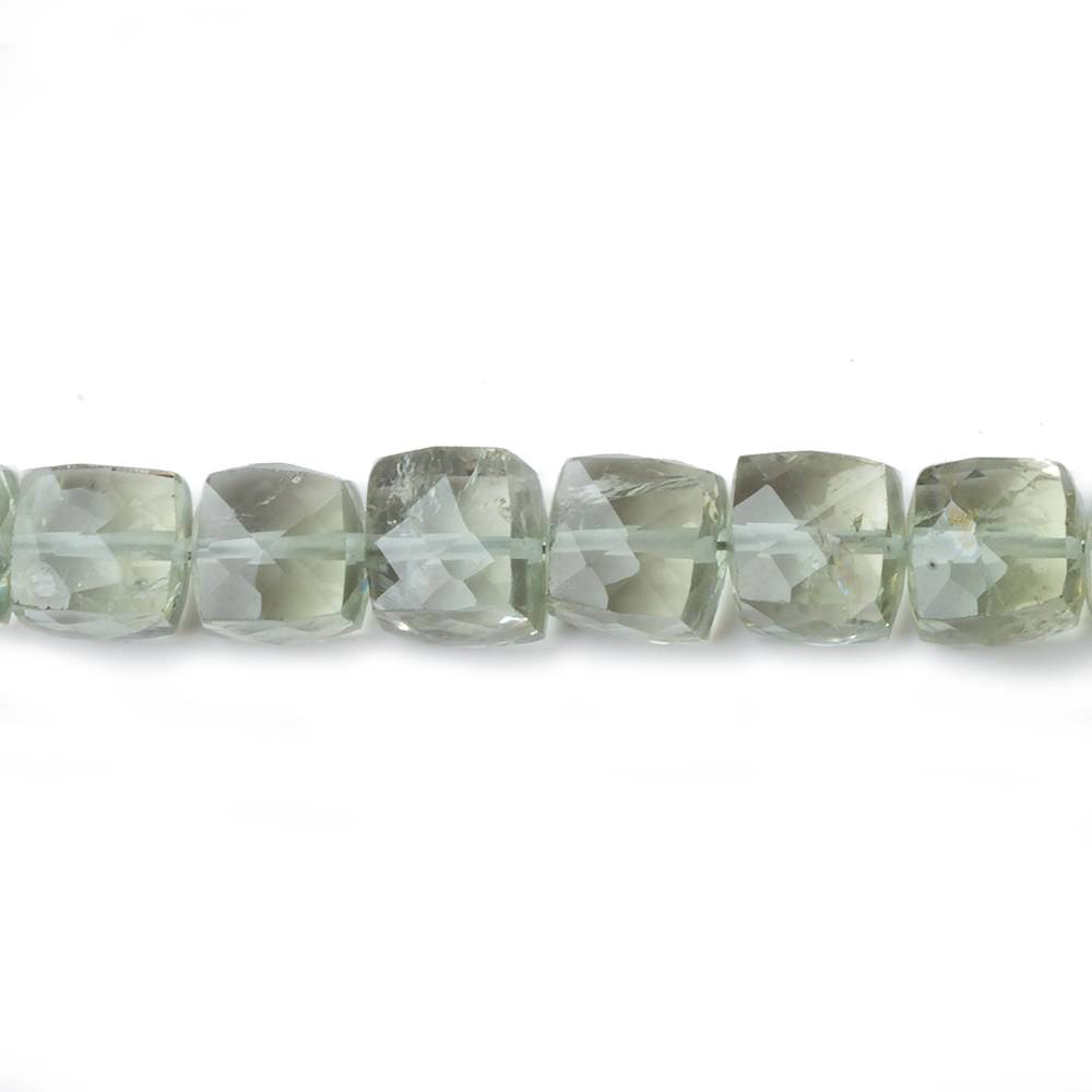 7mm Prasiolite Faceted Cube Beads 8 inch 31 pieces