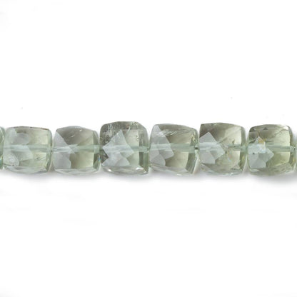 7mm Prasiolite Faceted Cube Beads 8 inch 31 pieces