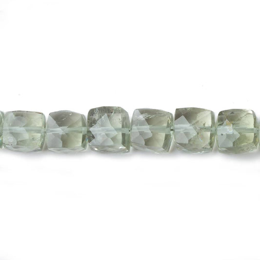 7mm Prasiolite Faceted Cube Beads 8 inch 31 pieces