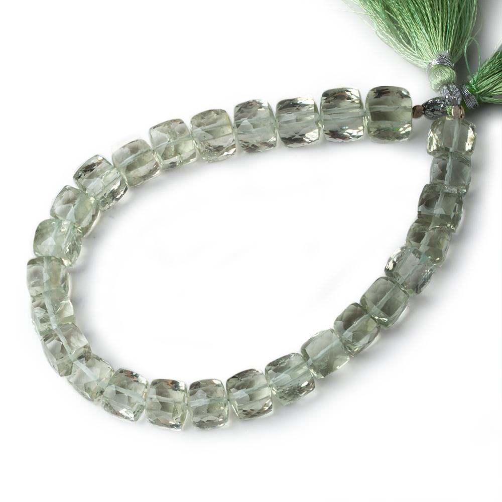 7mm Prasiolite Faceted Cube Beads 8 inch 31 pieces