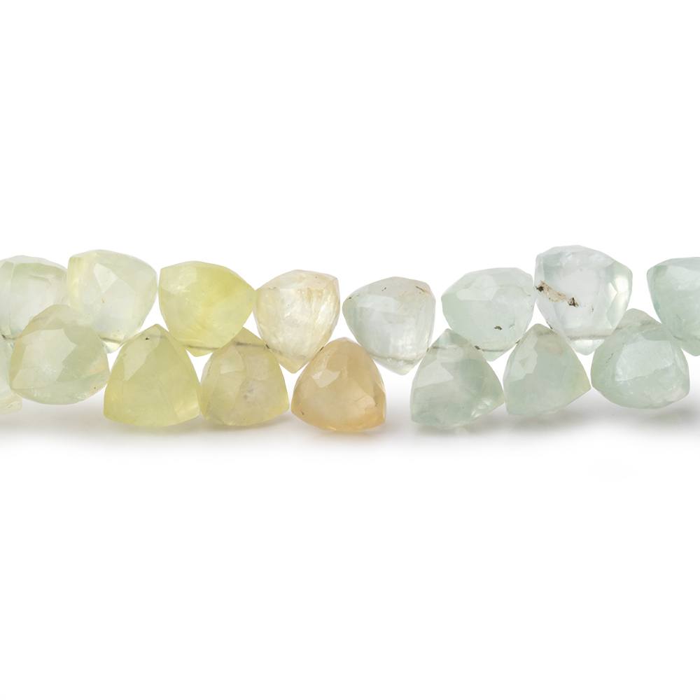 7mm Prehnite Top Drilled Trillion 8 inch 56 pieces