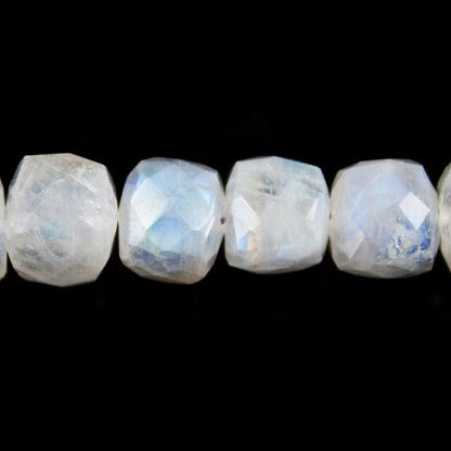 7mm Rainbow Moonstone Faceted Cube Beads 8 inch 32 pieces