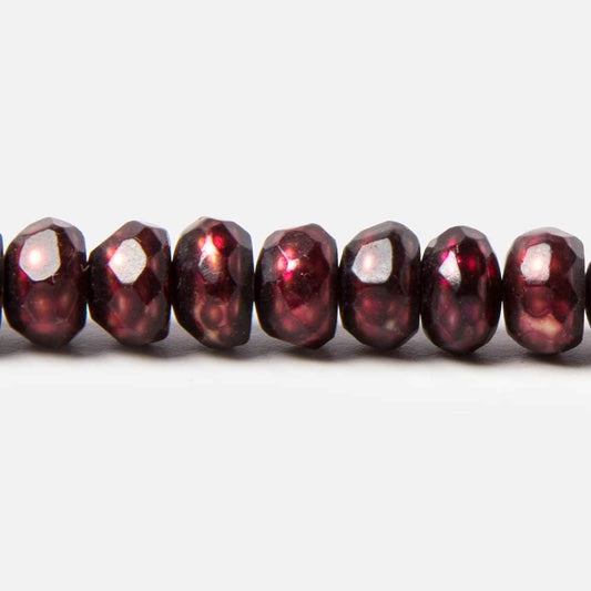 7mm Ruby Red faceted button center drill freshwater Pearls 16 inch 91 pieces