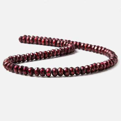 7mm Ruby Red faceted button center drill freshwater Pearls 16 inch 91 pieces