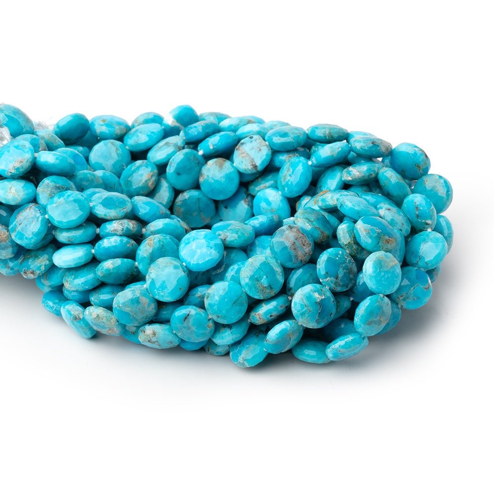 7mm Sleeping Beauty Turquoise Faceted Coins 8 inch 28 Beads