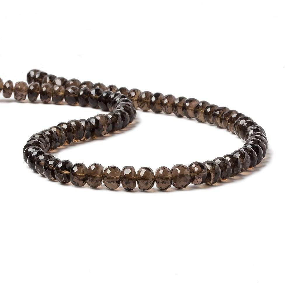 8.5mm Smoky Quartz Faceted Rondelle Beads 14 inch 55 pieces