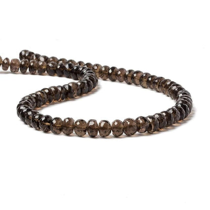 8.5mm Smoky Quartz Faceted Rondelle Beads 14 inch 55 pieces