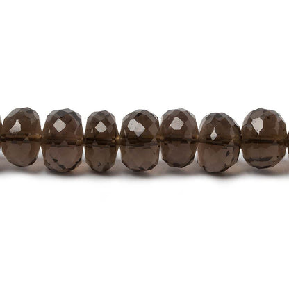 8.5mm Smoky Quartz Faceted Rondelle Beads 14 inch 55 pieces