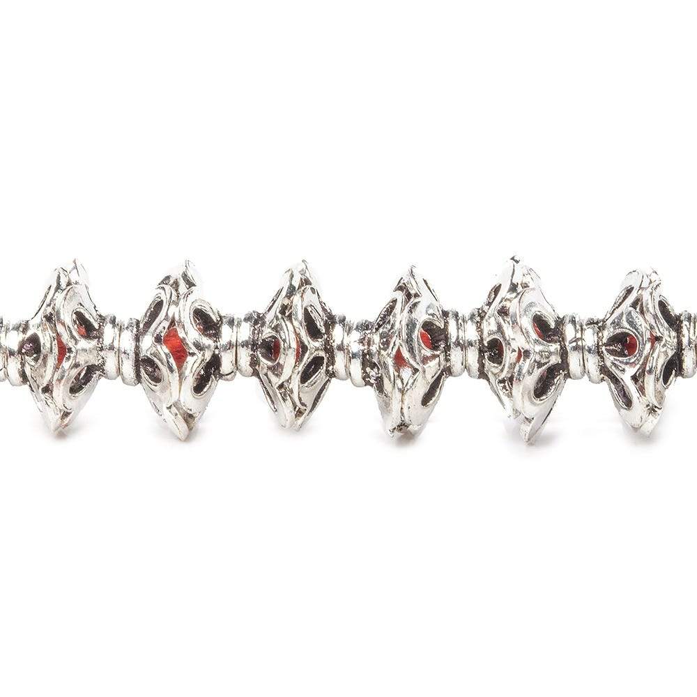 4x7mm Sterling Silver Plated Copper Bead Cap Flower Cut Petals 8 inch 64 pieces