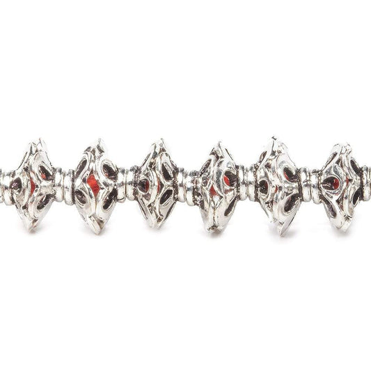 4x7mm Sterling Silver Plated Copper Bead Cap Flower Cut Petals 8 inch 64 pieces