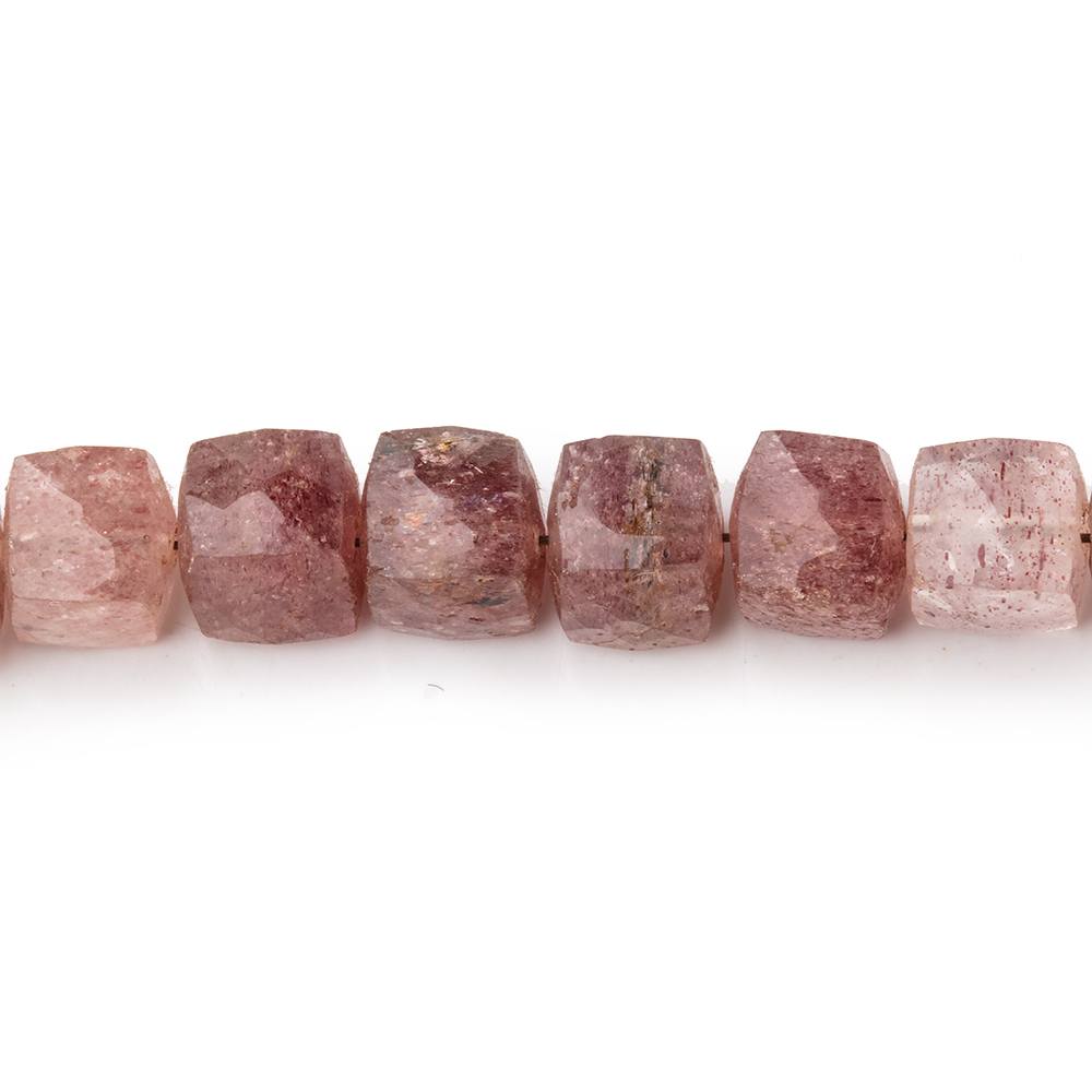 7mm Strawberry Quartz Faceted Cube Beads 8 inch 30 pieces