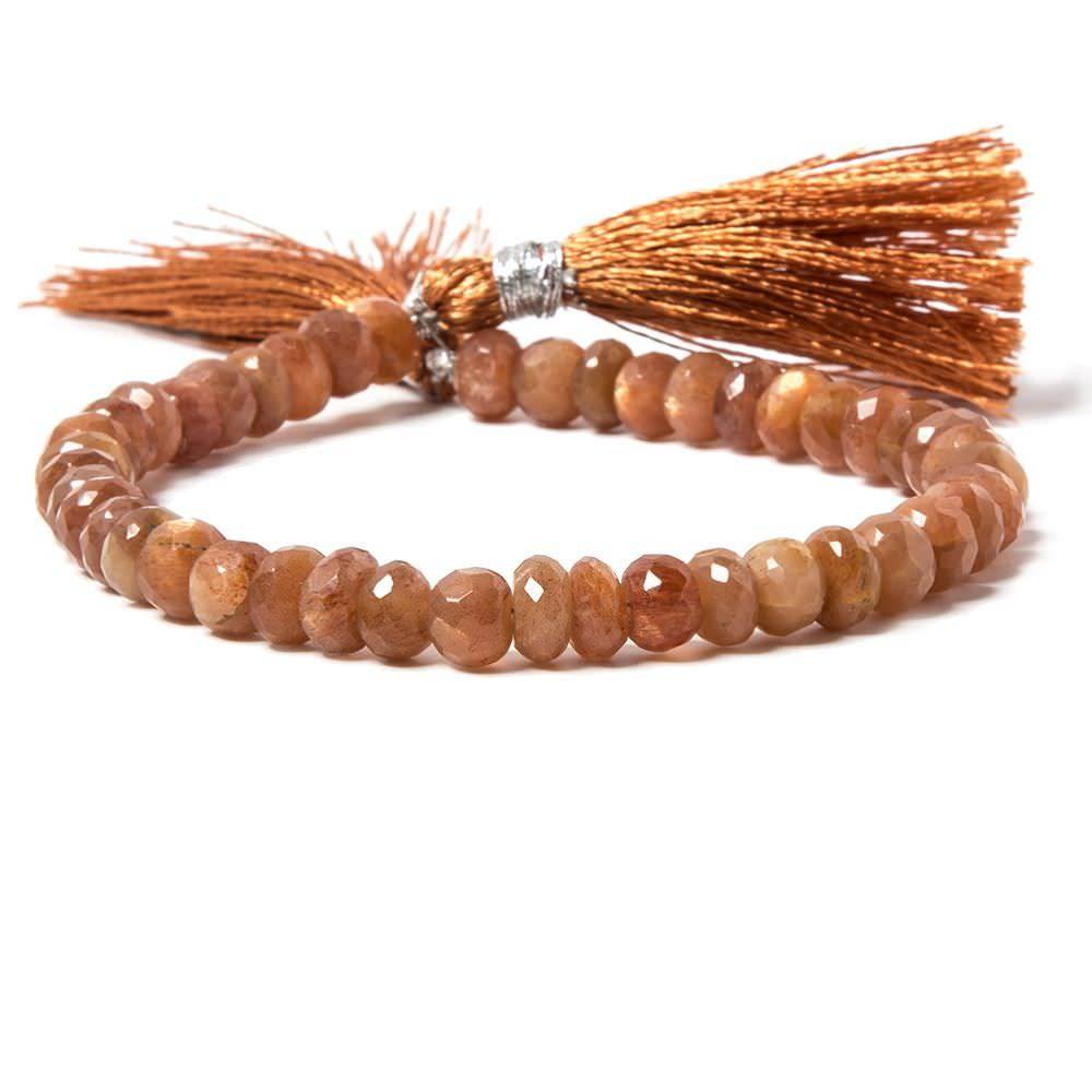 7mm Sunstone faceted rondelle Beads 8 inches 44 pieces