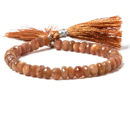 7mm Sunstone faceted rondelle Beads 8 inches 44 pieces