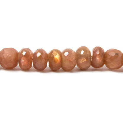 7mm Sunstone faceted rondelles 8 inches 42 Beads