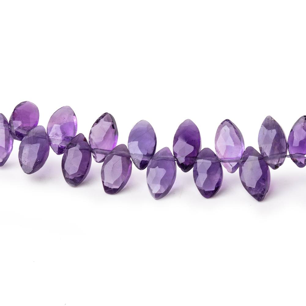 7x3.5mm Amethyst Faceted Marquise Beads 7.5 inch 68 pieces