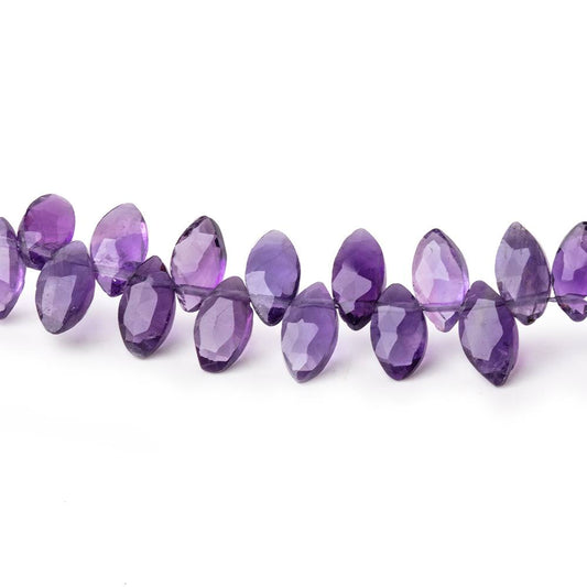 7x3.5mm Amethyst Faceted Marquise Beads 7.5 inch 68 pieces