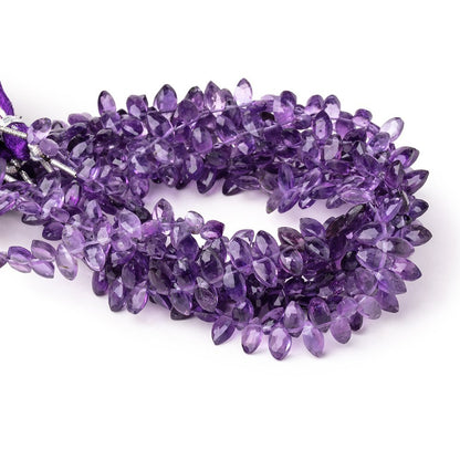 7x3.5mm Amethyst Faceted Marquise Beads 7.5 inch 68 pieces