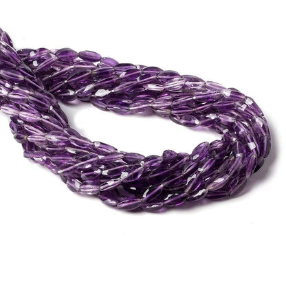 7x3mm Shaded Amethyst straight drilled faceted rice 14 inch 51 beads