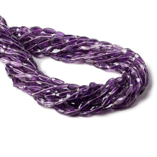 7x3mm Shaded Amethyst straight drilled faceted rice 14 inch 51 beads