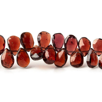 7x4-10x5mm Garnet Faceted Pear Beads 8 inch 63 pieces