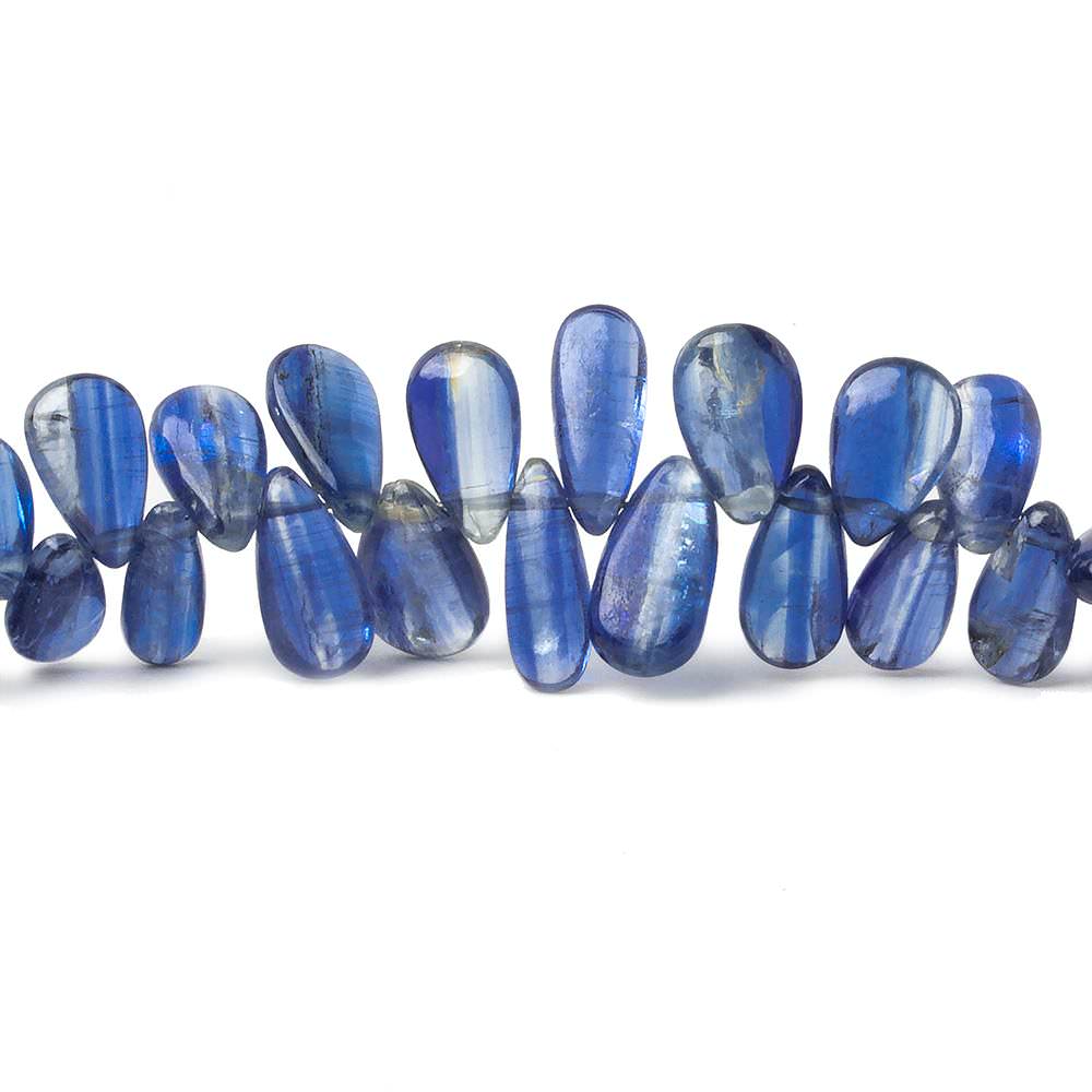 7x4-11.5x6.5mm Blue Kyanite Plain Pear Beads 7.75 inch 61 pieces