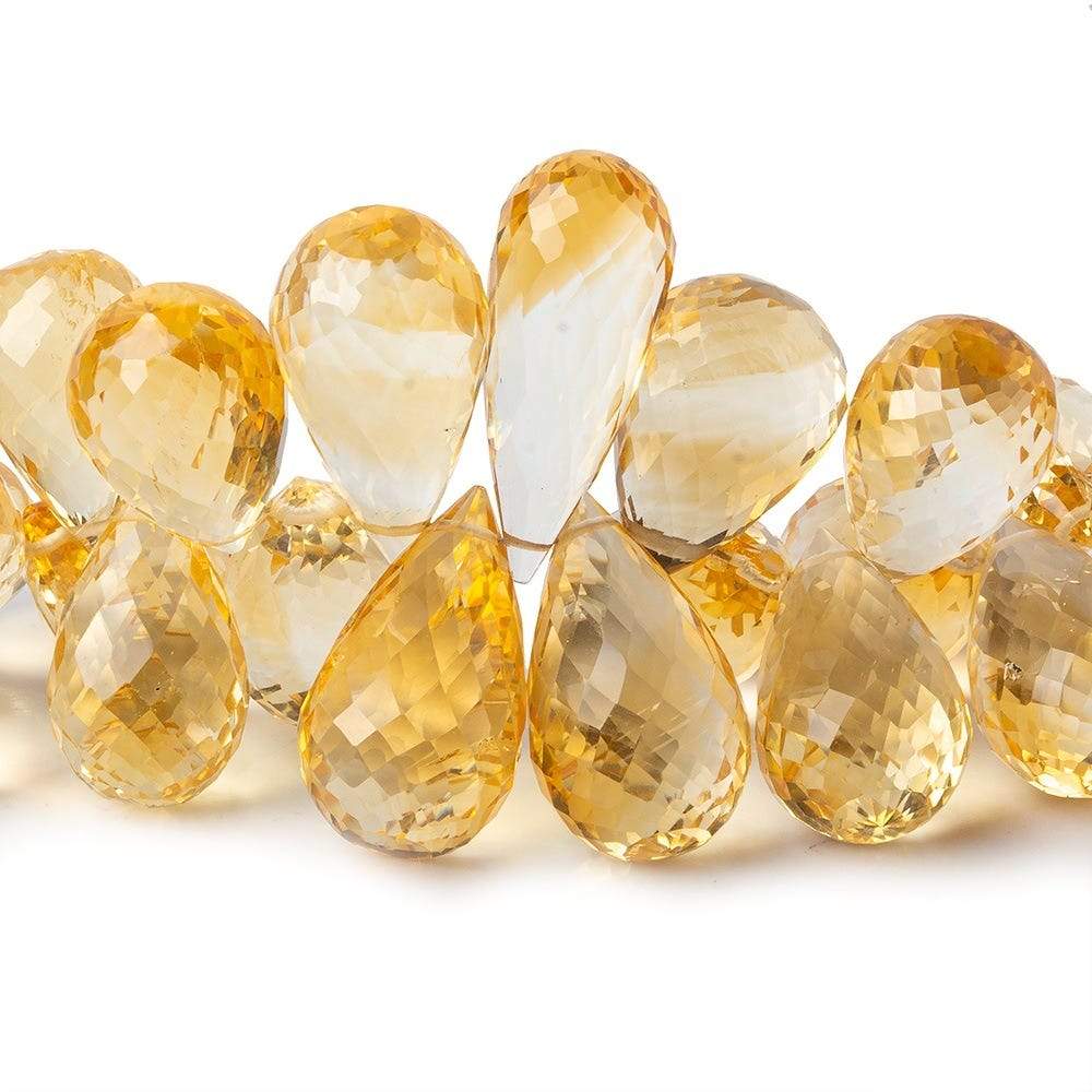 7x4-23x9mm Citrine Faceted Tear Drop Beads 8 inch 66 pieces AA Grade