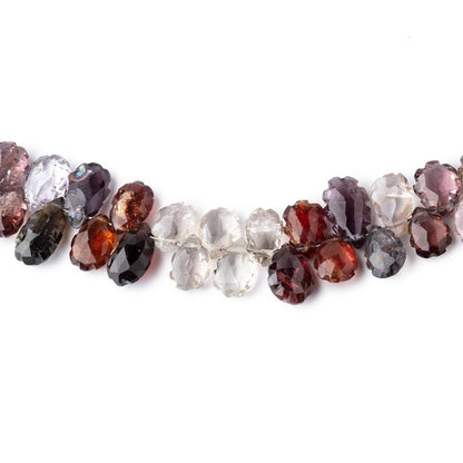 7x4-8x6mm MultiColor Spinel Carved Pear Beads 3.5 inch 31 pieces