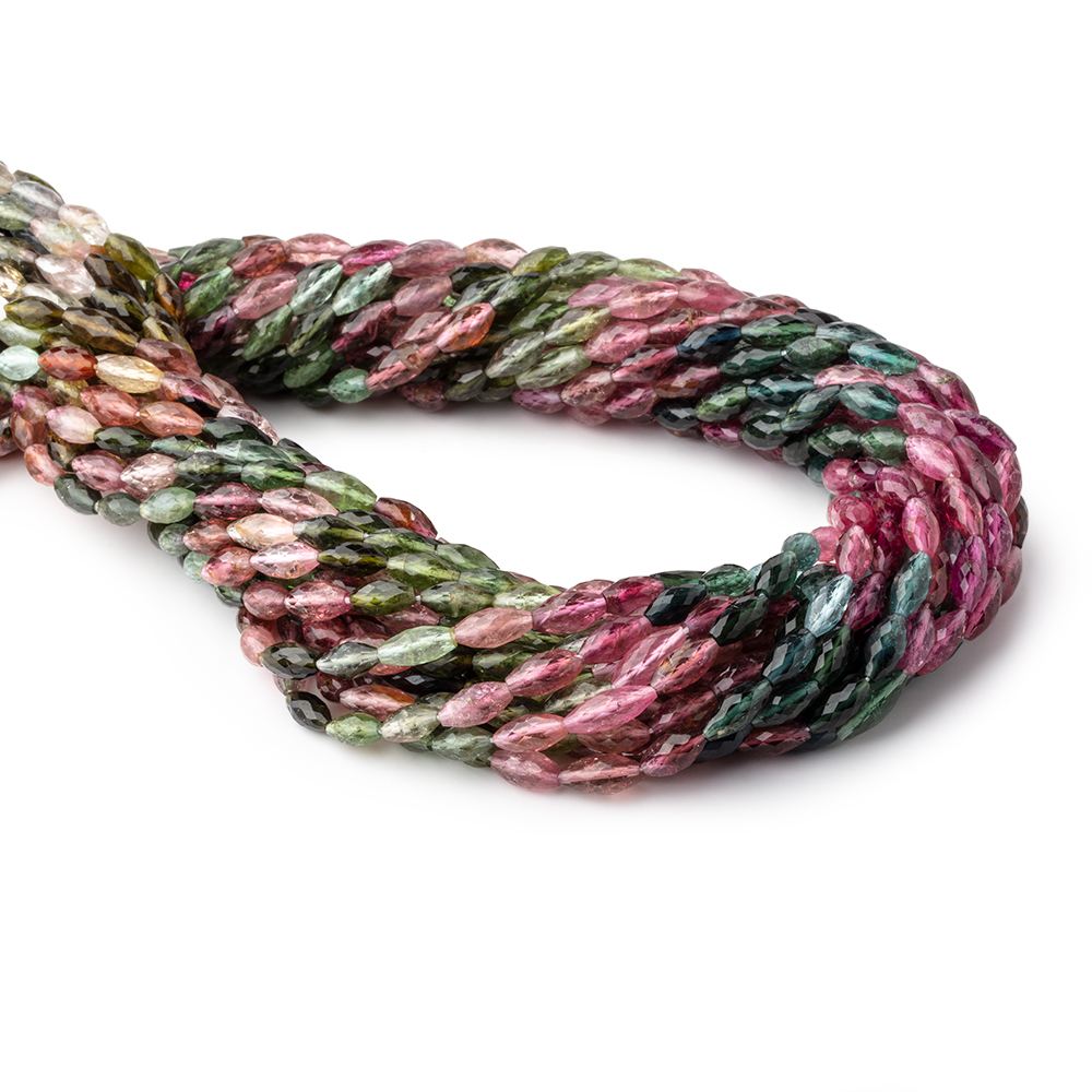 7x4-9x4mm Multi Color Tourmaline Faceted Marquise Beads 15 inch 48 pieces AA