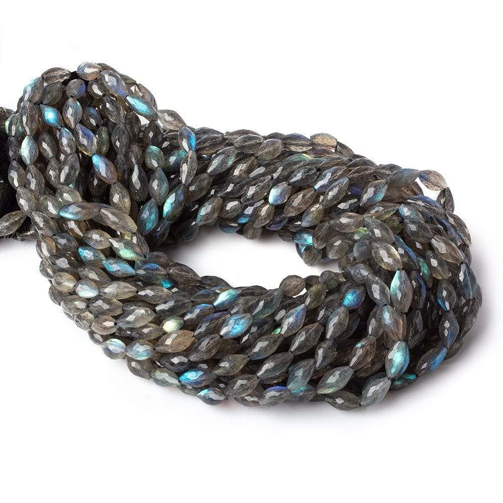 7x4mm - 9x5mm Labradorite straight drilled faceted marquise 14 inch 37 beads A