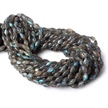 7x4mm - 9x5mm Labradorite straight drilled faceted marquise 14 inch 37 beads A