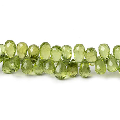 5x3-7x5mm Peridot Faceted Tear Drop Beads 9 inch 86 pieces AAA