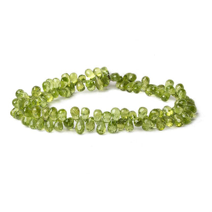 5x3-7x5mm Peridot Faceted Tear Drop Beads 9 inch 86 pieces AAA