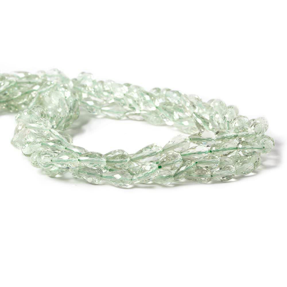 6x4-8x4mm Prasiolite Faceted Straight Drilled Tear Drop 16 inch 59 pieces