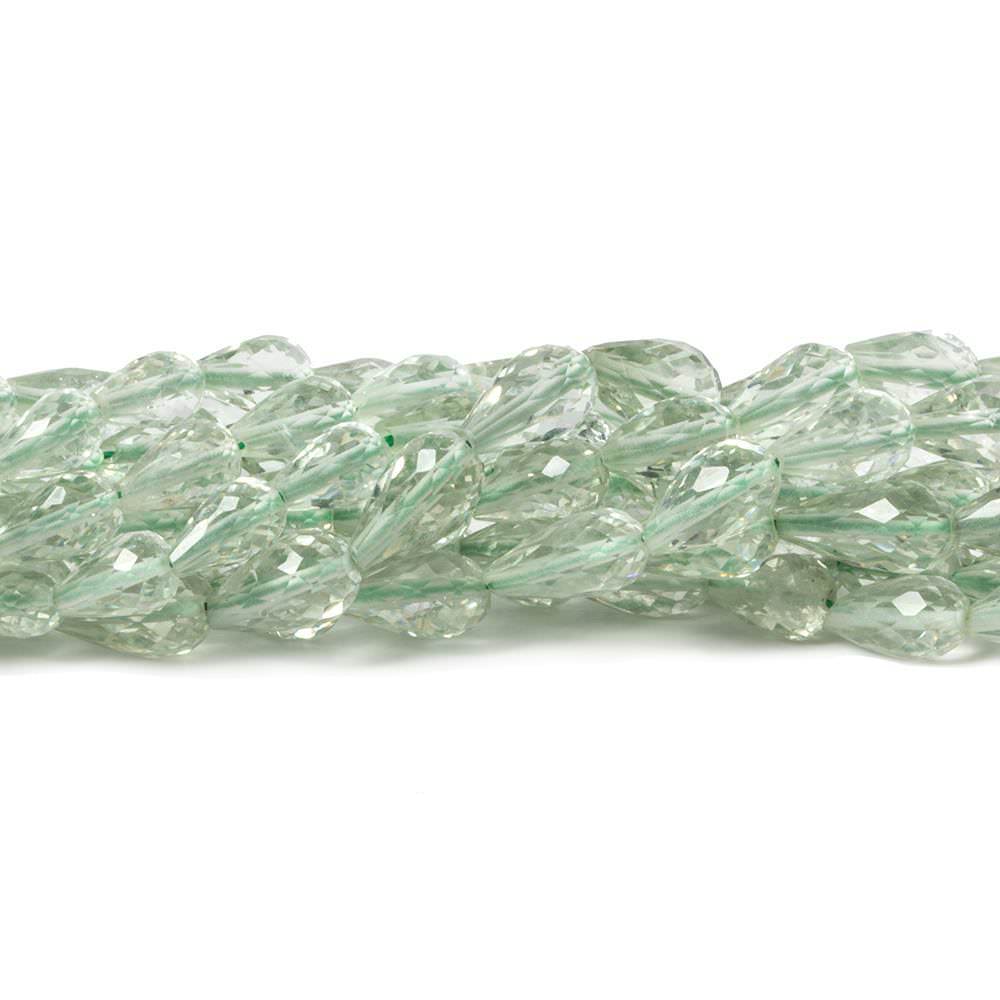 6x4-8x4mm Prasiolite Faceted Straight Drilled Tear Drop 16 inch 59 pieces