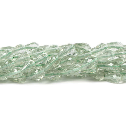 6x4-8x4mm Prasiolite Faceted Straight Drilled Tear Drop 16 inch 59 pieces