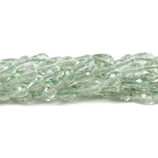 6x4-8x4mm Prasiolite Faceted Straight Drilled Tear Drop 16 inch 59 pieces
