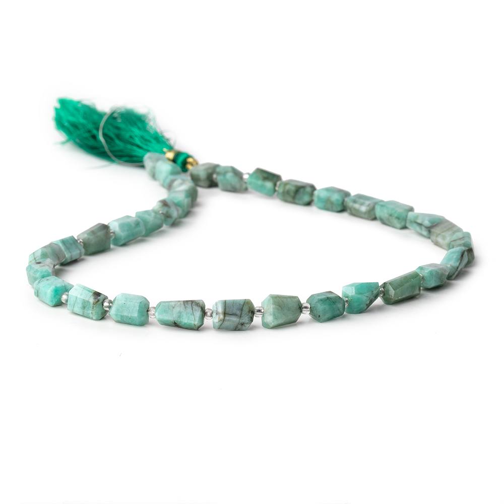 7x5-10x5mm Brazilian Emerald faceted nugget beads 14 inch 33 pieces