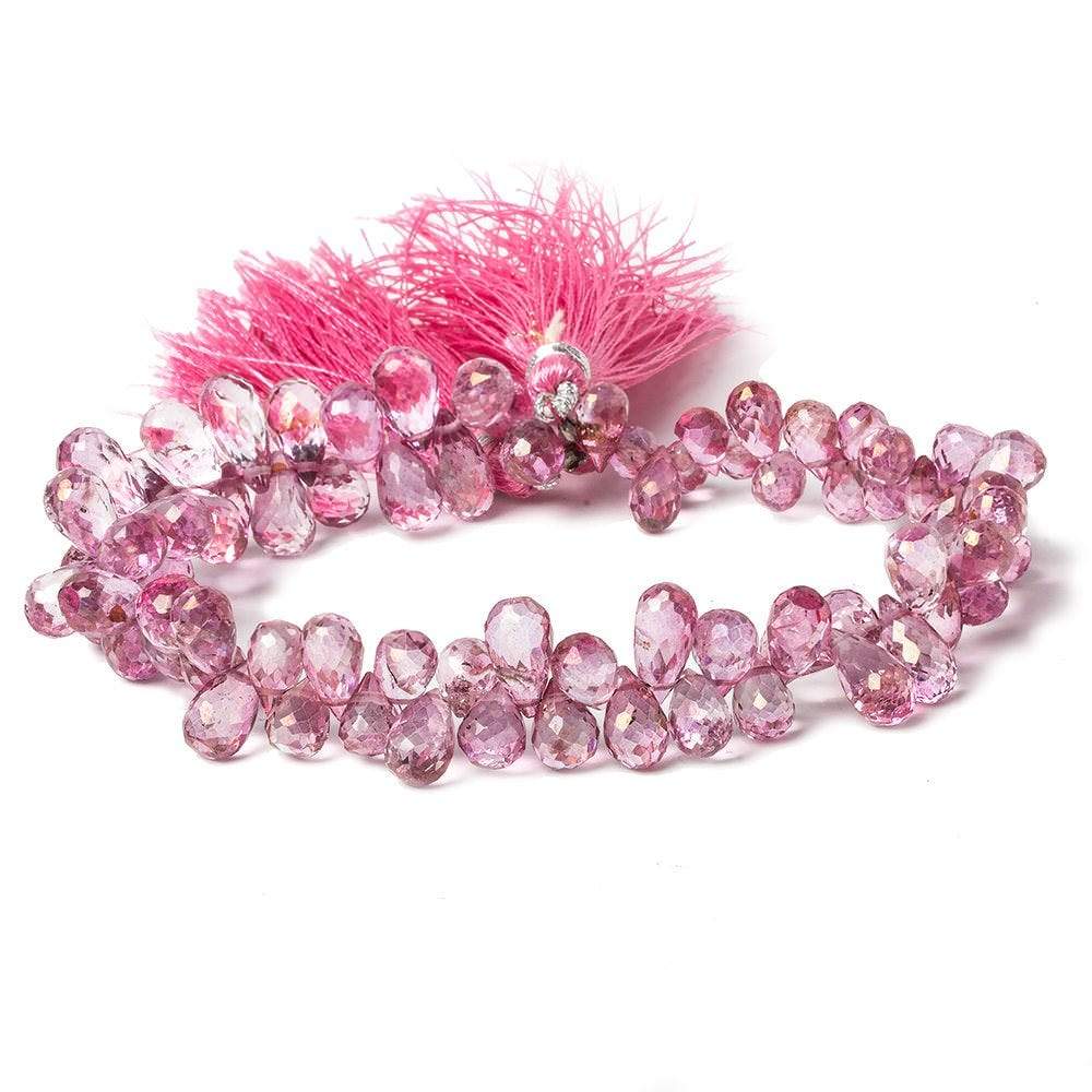 7x5-10x5mm Mystic Pink Topaz Faceted Tear Drop Beads 8 inch 77 pieces
