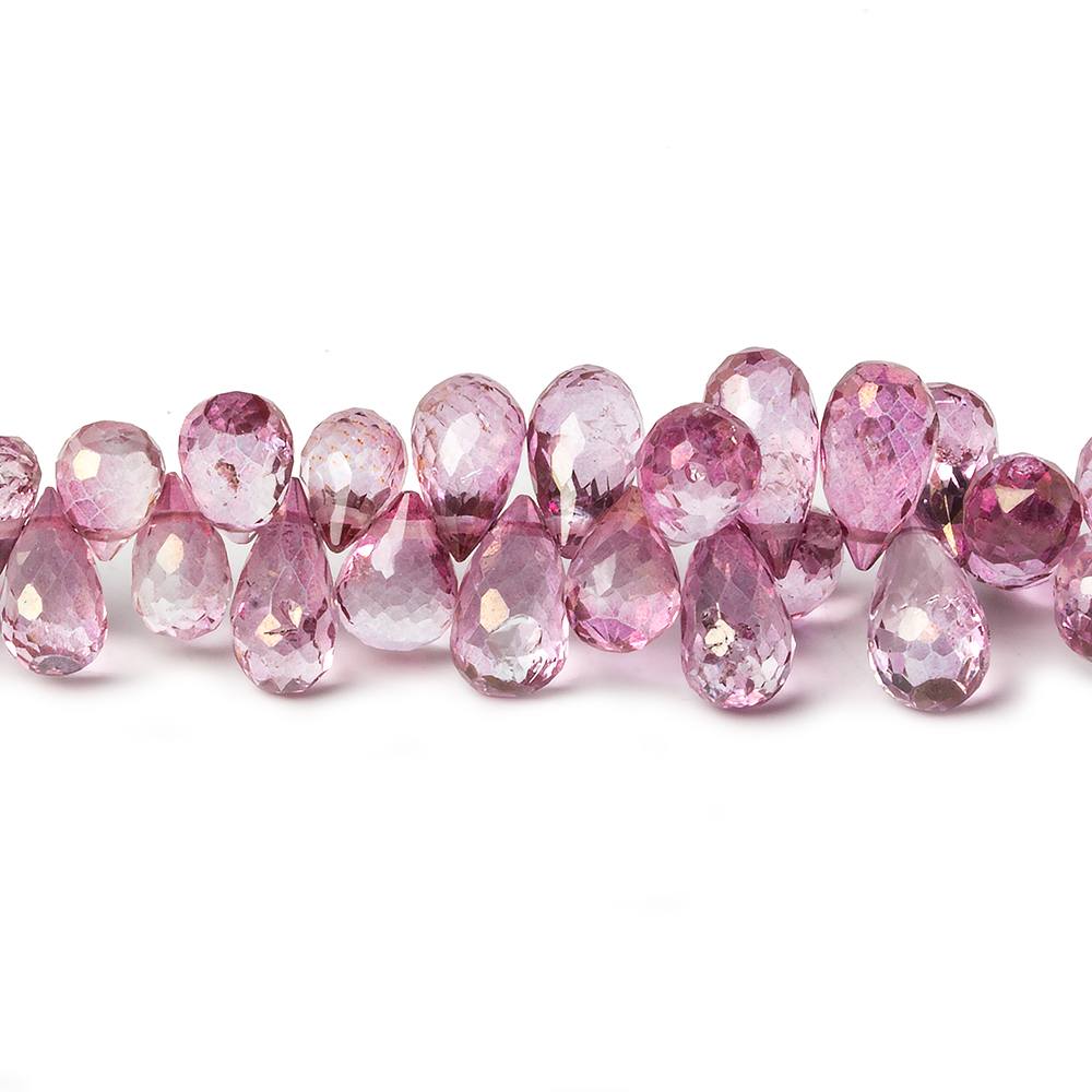 7x5-10x5mm Mystic Pink Topaz Faceted Tear Drop Beads 8 inch 77 pieces