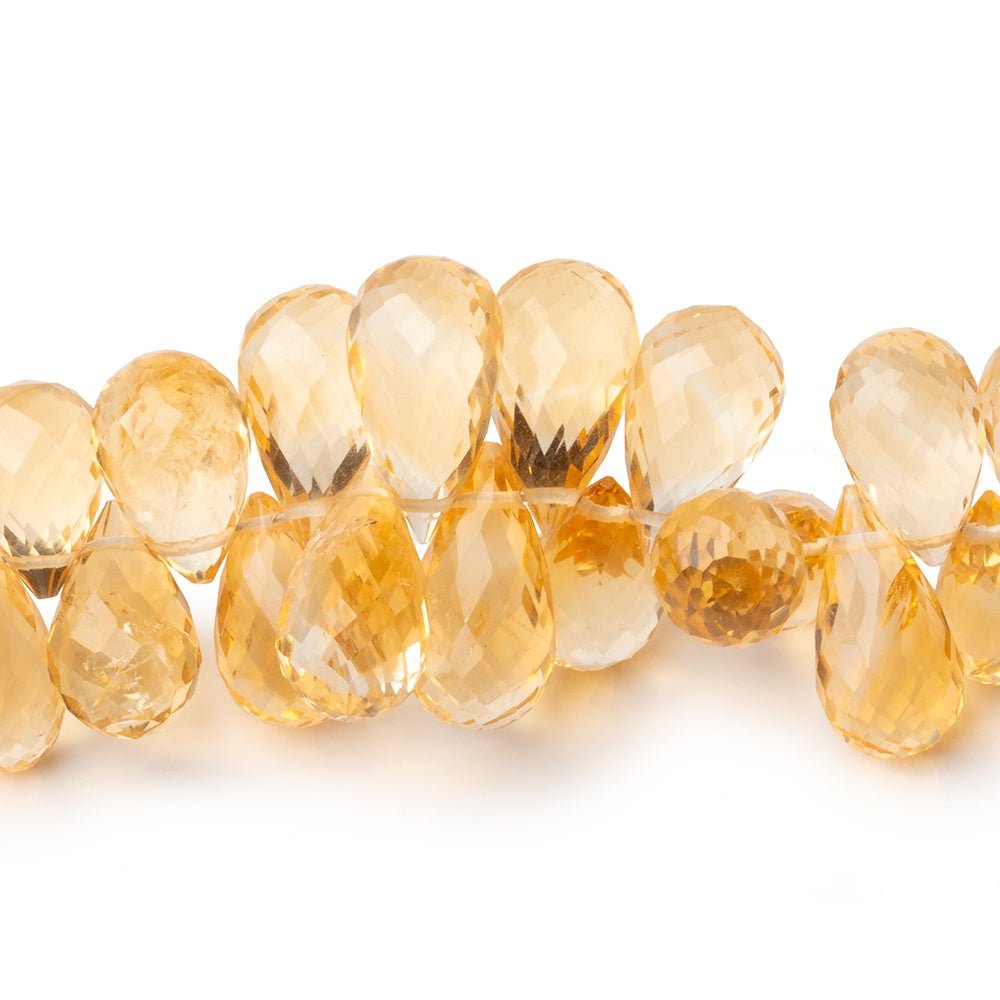 7x5-10x6mm Citrine Faceted Tear Drop 8 inch 55 Beads