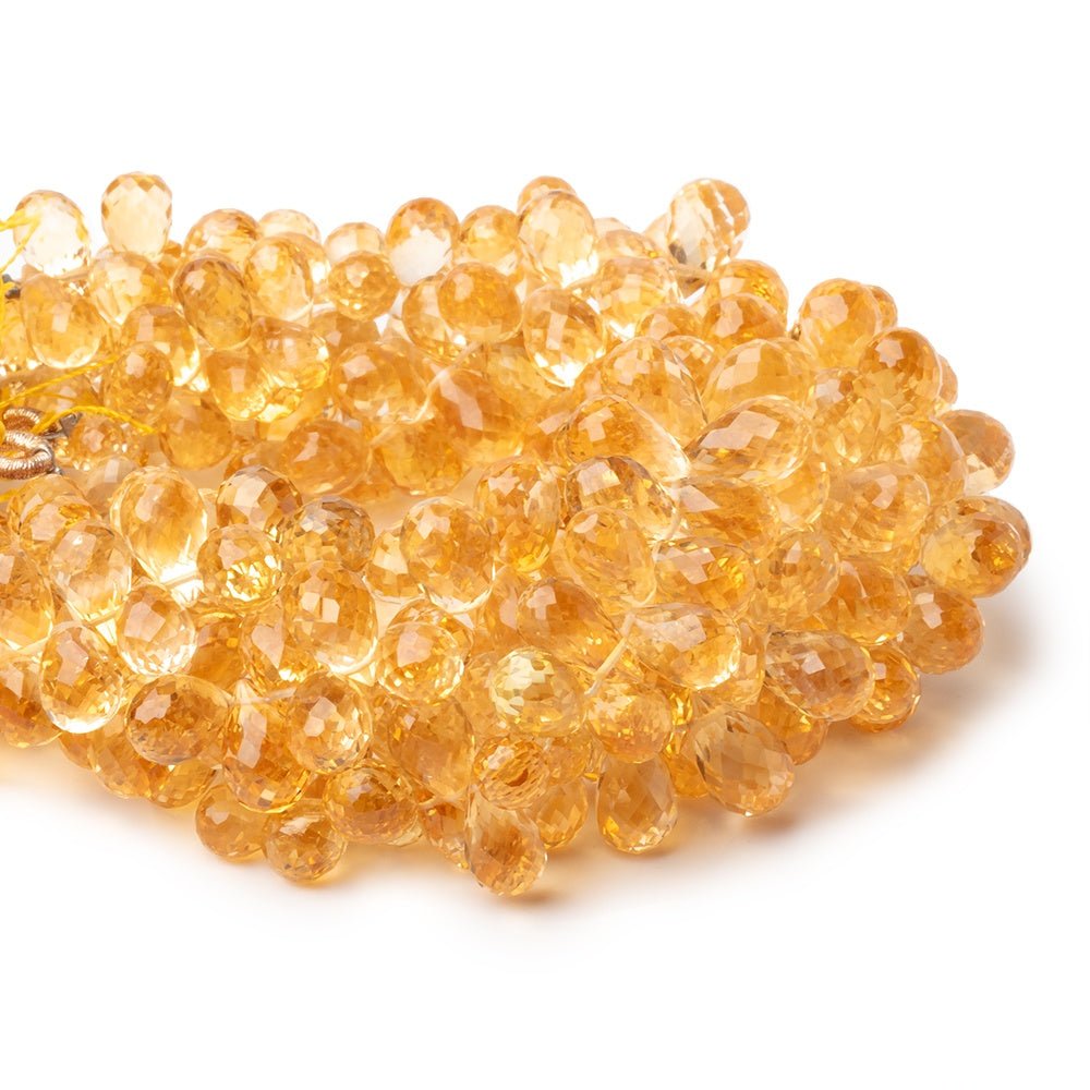 7x5-10x6mm Citrine Faceted Tear Drop 8 inch 55 Beads