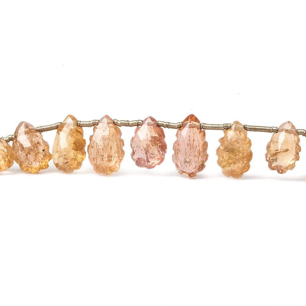 7x5-10x6mm Precious and Imperial Topaz Scalloped Pears 8 inch 29 Beads