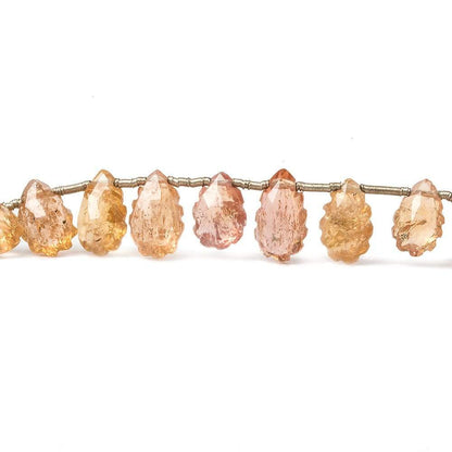 7x5-10x6mm Precious and Imperial Topaz Scalloped Pears 8 inch 29 Beads