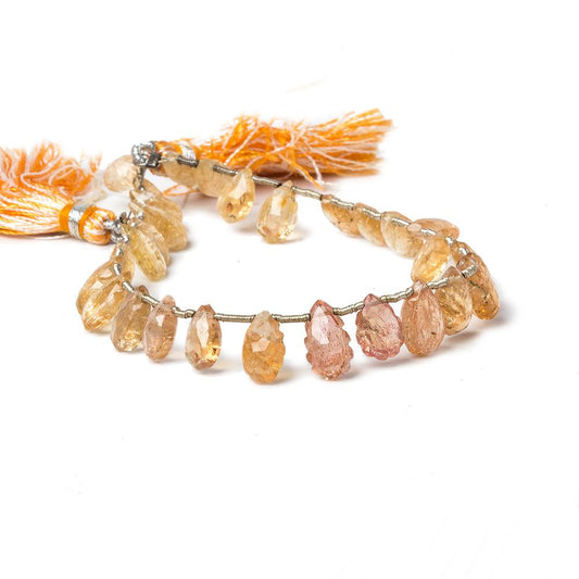 7x5-10x6mm Precious and Imperial Topaz Scalloped Pears 8 inch 29 Beads