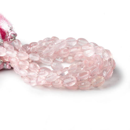 7x5-10x6mm Rose Quartz checkerboard faceted ovals 8 inch 20 beads A