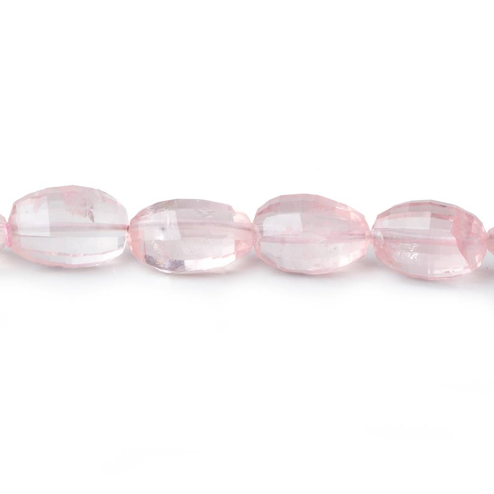 7x5-10x6mm Rose Quartz checkerboard faceted ovals 8 inch 20 beads A
