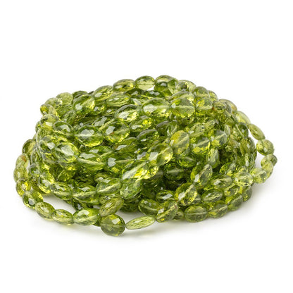 7x5-10x7mm Afghani Peridot Faceted Oval Beads 18 inch 57 pieces AAA