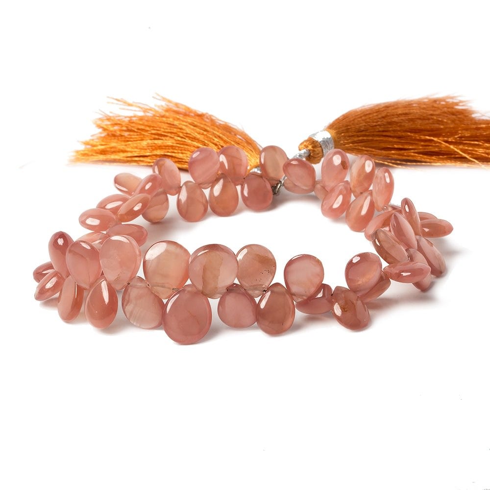 5x7-6x8mm Rhodochrosite plain pear beads 8 inch 57 pieces AA grade